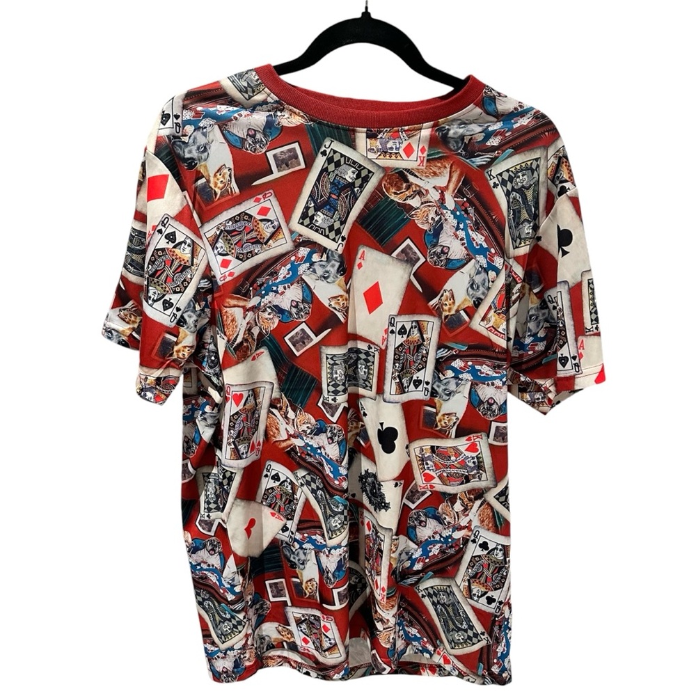 FRESH PRINTS OF BEL-AIR Dogs Playing Cards‎ T-Shirt Men Size Large Poker